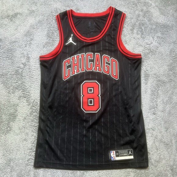 Jordan Chicago Bulls Zach Lavine #8 Jersey Mens M Black Swingman Basketball NBA - Picture 1 of 13